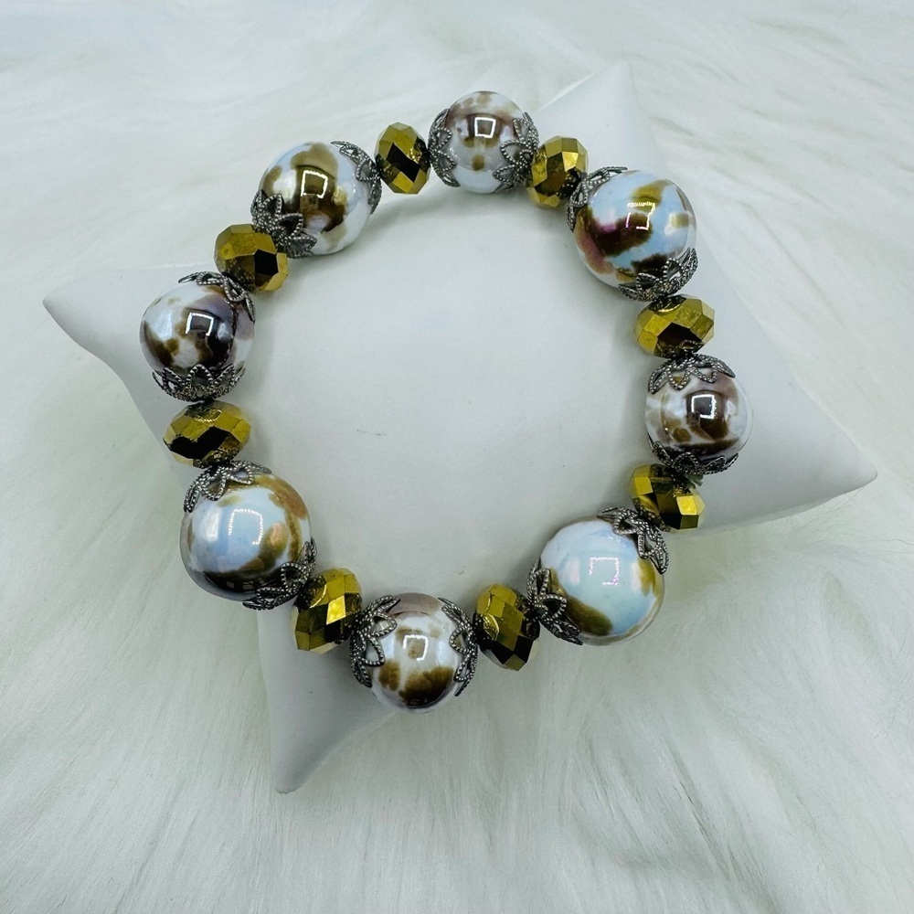 Large Beads  Statement Beaded Bracelet Style C